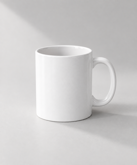White ceramic photo mug
